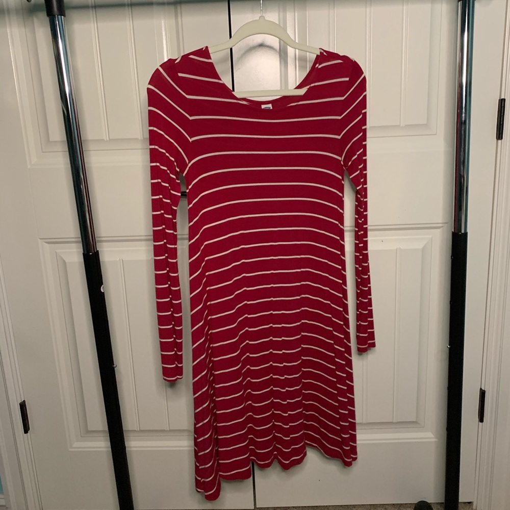 Red and White Striped Dress